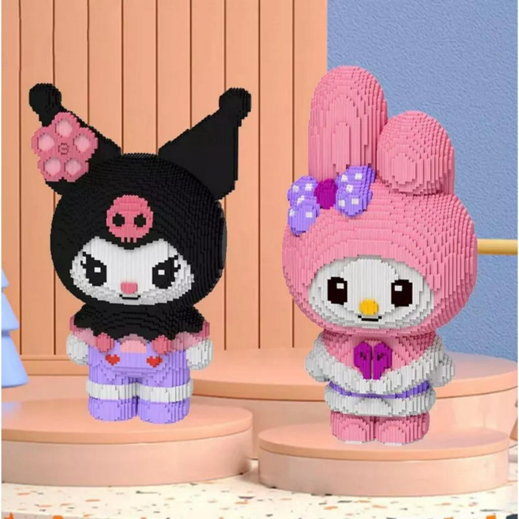 Đồ Chơi Lắp Ráp Mô Hình Gấu Béo Teddy, Thỏ Kuromi, Melody 48cm - 55cm, Đồ Chơi Xếp Hình Trẻ Em