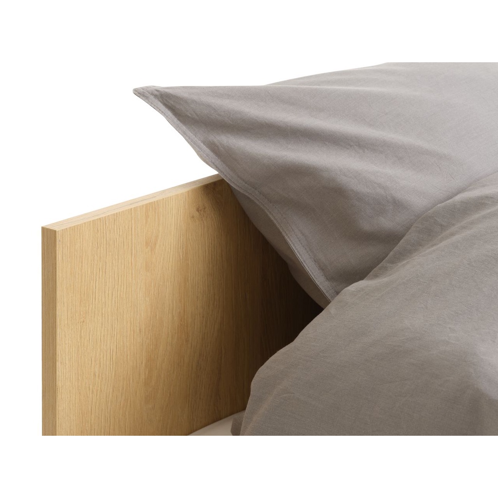 Giường đơn | JYSK Billund | gỗ công nghiệp | trắng/sồi | R90xD200cm