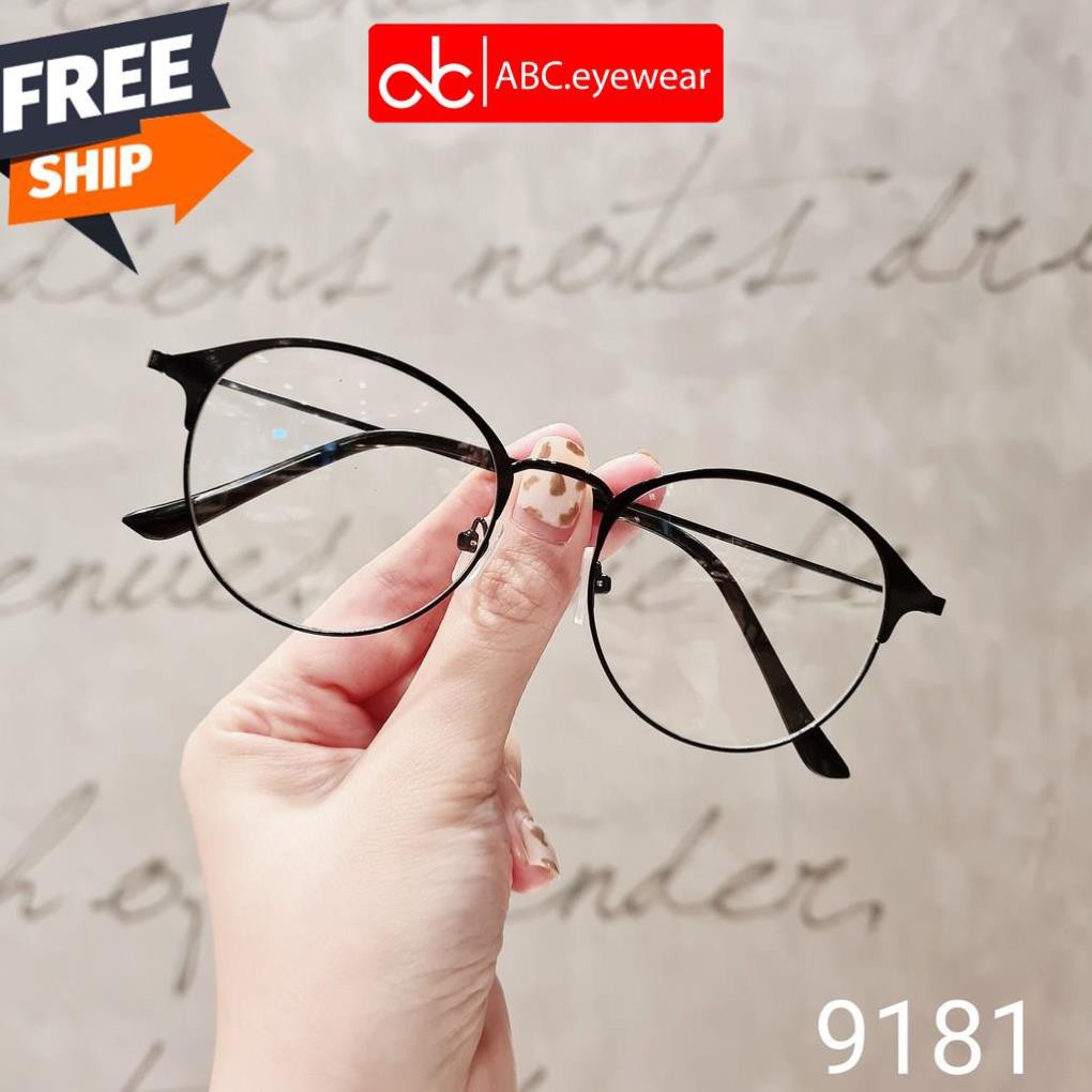 Gọng kính kim loại nam nữ ABCeyewear mắt tròn thanh mảnh phù hợp mặt nhỏ 9181