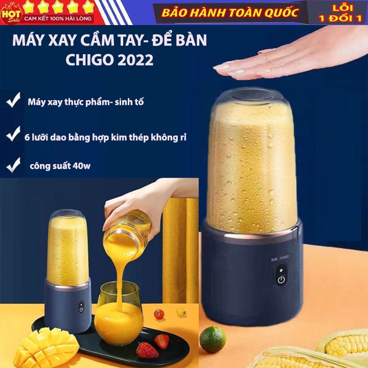Máy Xay Sinh Tố Cầm Tay Đa Năng -Máy Xay Hoa Quả Mini Sạc Pin Tích Điện -Nhỏ Gọn Tiện Lợi