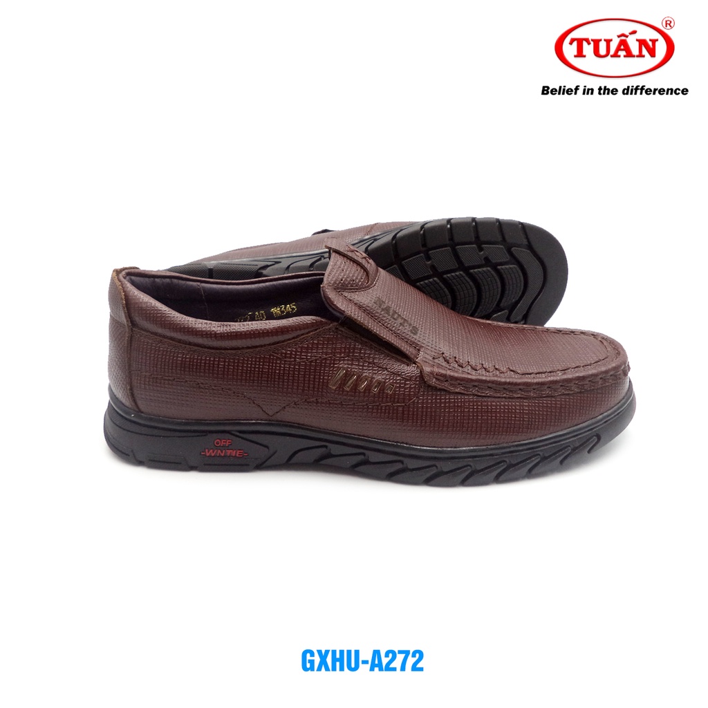 Giày lười nam giày mọi quai da tự nhiên đế cao su thương hiệu Tuấn GXHU-272