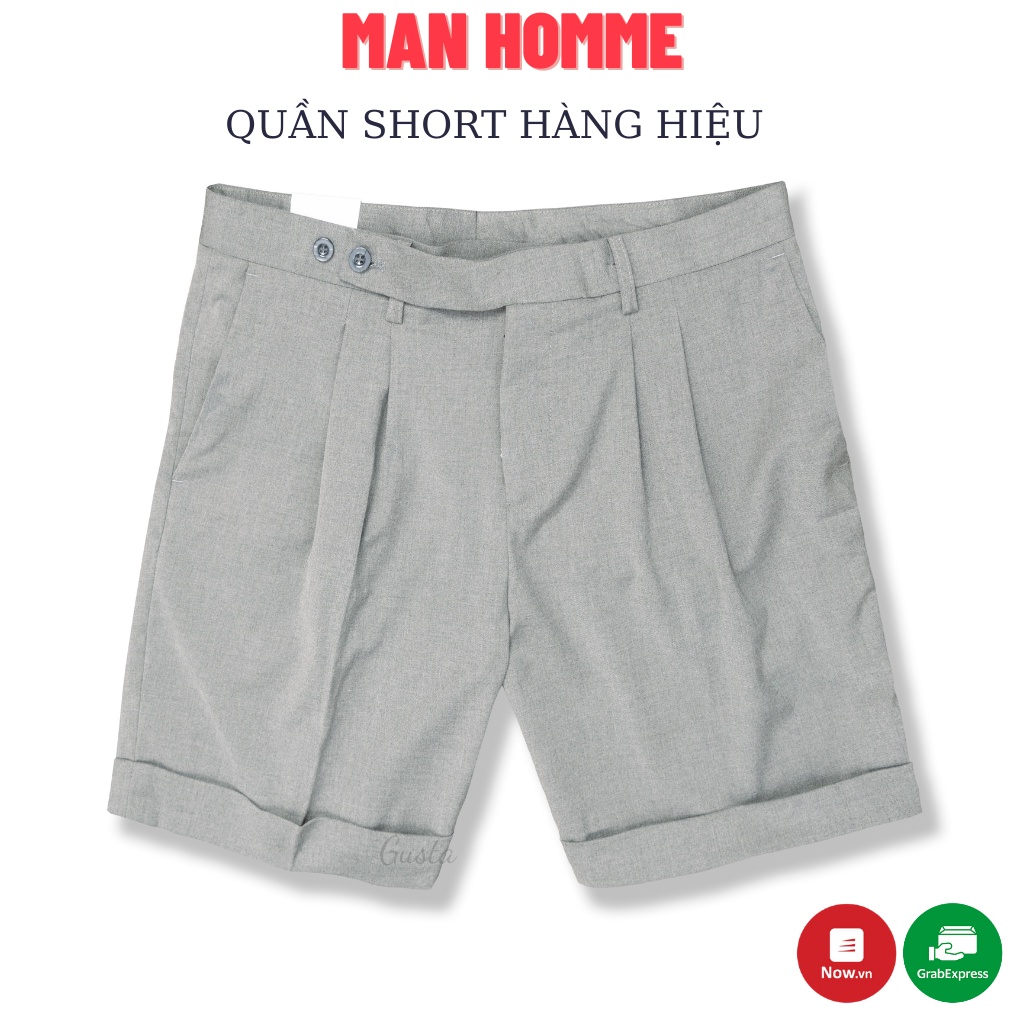 Quần Short Âu Nam Hàng Chính Hãng Màu Xanh Than - Quần Đùi Lửng Nam Chất Liệu Cao Cấp Thoáng Mát - QSA04 - MANHOMME