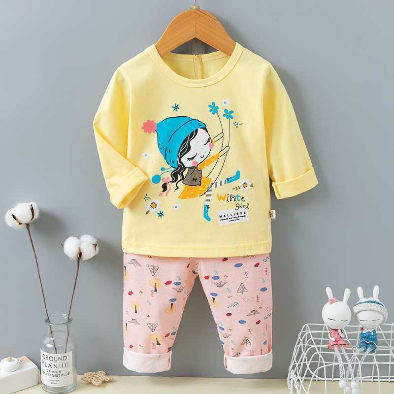 [6-15kg] Đồ bộ dài tay cotton xuất Hàn cho bé gái size nhí | Bảng màu dài tay 2