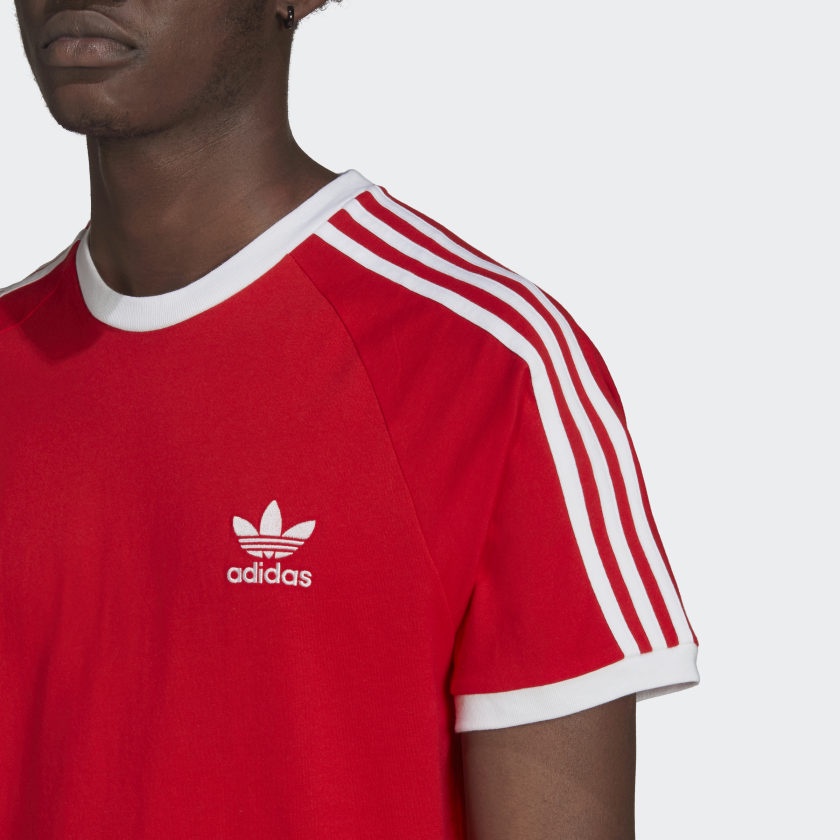 Áo thun đỏ Adidas 3 stripes unisex