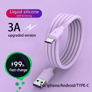 Cáp Sạc Nhanh USB 5A Loại C Bằng Silicone Cho iPhone/Android/Type C