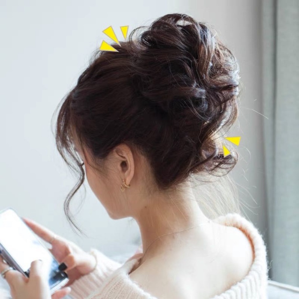 Búi tóc giả cho nữ Koty, tóc giả búi xoăn lơi sang trọng quý phái TG307