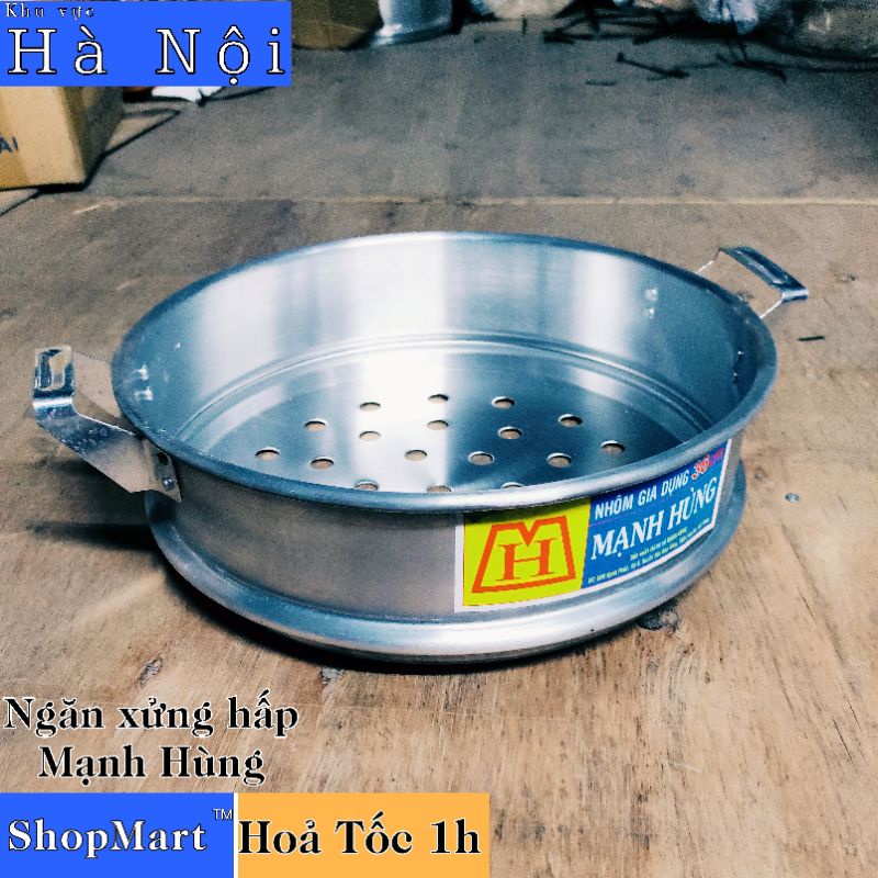 Ngăn xửng hấp nhôm Mạnh Hùng đủ size 34, 36, 38, 40, 42, 44, 46, 48, 50, 60 cm chuyên hấp bánh bao, hấp xôi