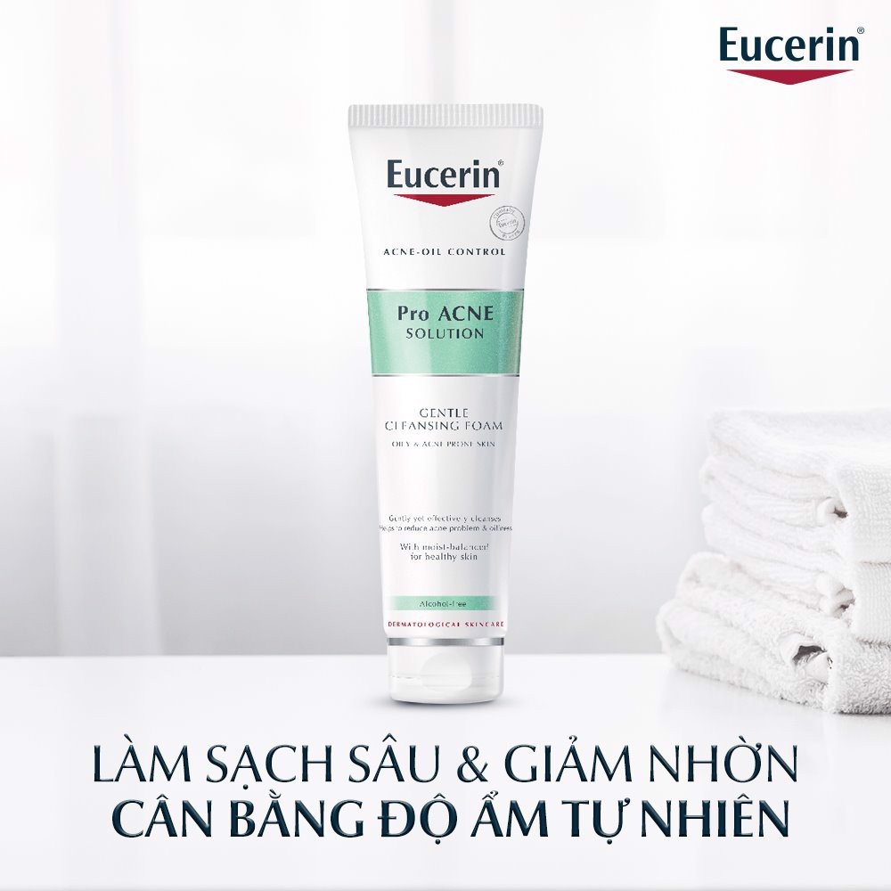 Sữa rửa mặt tạo bọt cho da mụn Eucerin Pro Acne Solution Gentle Cleansing Foam 150g -  66856