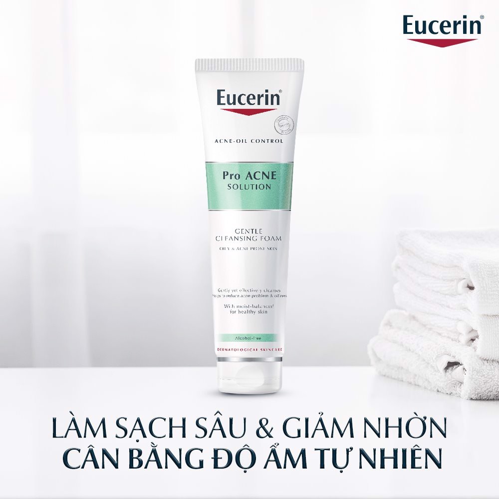 Sữa rửa mặt tạo bọt cho da mụn Eucerin Pro Acne Solution Gentle Cleansing Foam 150g