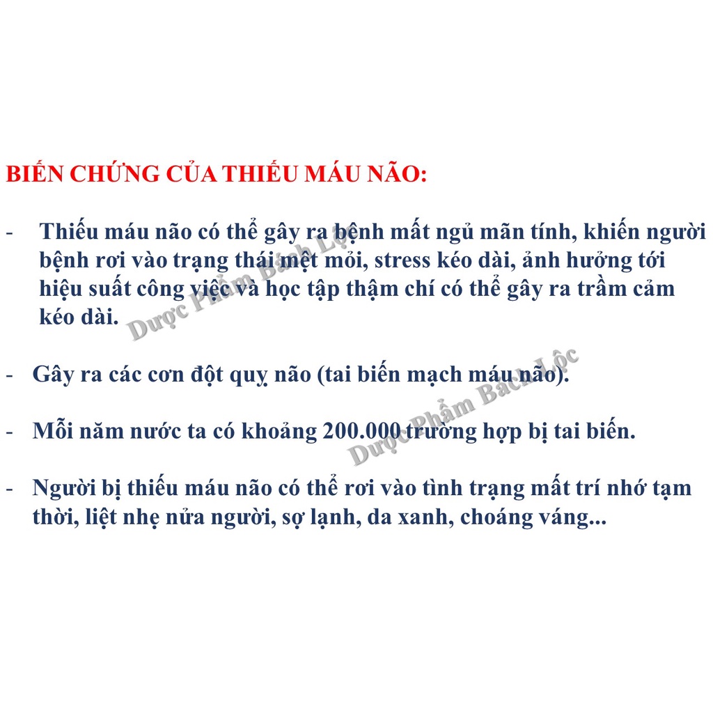 Hộp 100 viên-Viên Uống Hoạt Huyết Dưỡng Não Tăng Cường Trí Nhớ Dùng Cho Người Bị Thiểu Năng Tuần Hoàn Não, Thiếu Máu