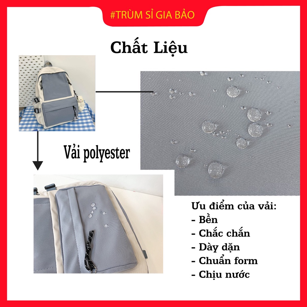 Cặp đi học nam nữ ulzzang chống nước basic , túi xách balo đựng laptop đẹp hàng cao cấp cho học sinh cấp 2 -3, sinh viên
