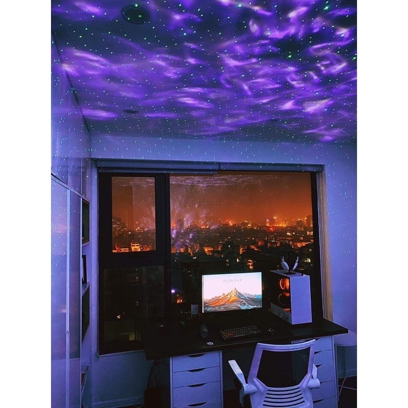 Đèn chiếu sao GALAXY mây thiên hà chiếu ngàn sao đi kết hợp Loa Bluetooth Cảm biến Nhạc - Decor Phòng Ngủ - LiveStream