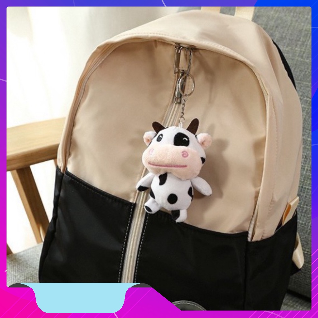 Móc khoá, móc cài balo hình bò sữa