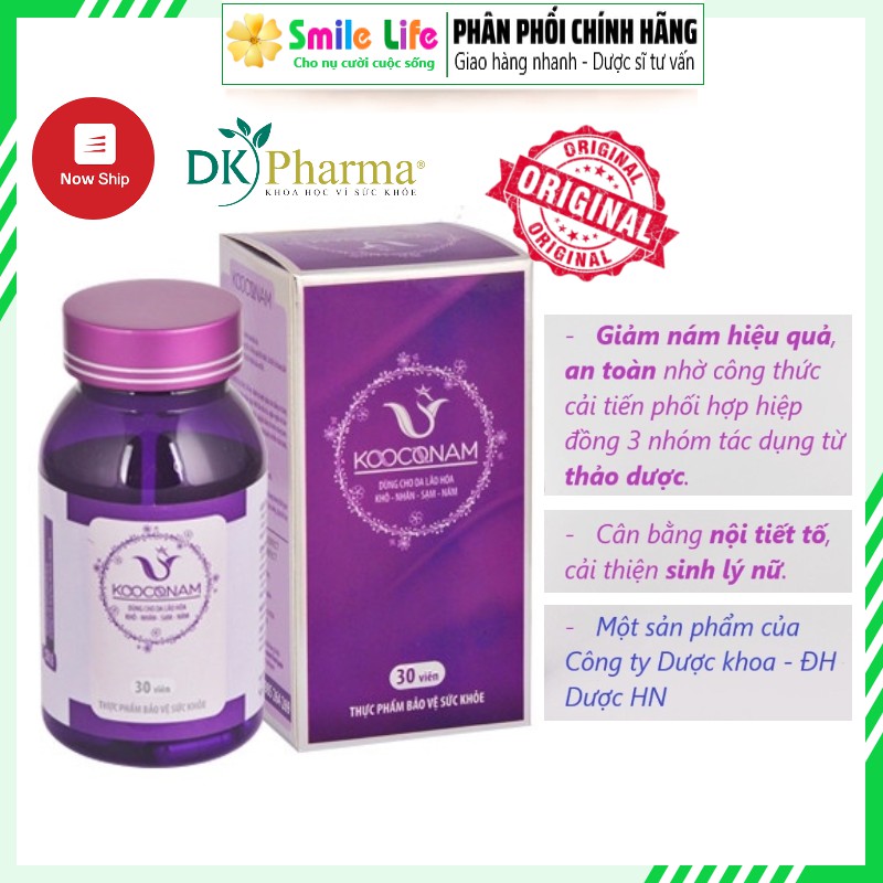 SMILE LIFE | Viên uống nám + Sinh lý nữ - Thảo Dược Kooconam ® - 30 viên (Dkpharma)