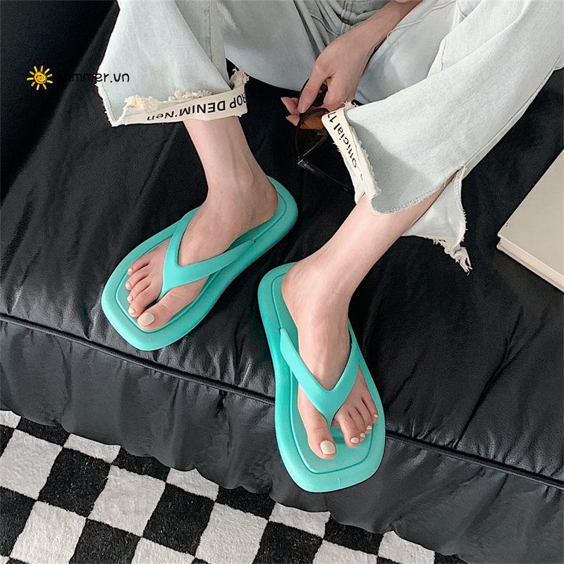 Dép Xỏ Ngón Đế Mềm Chống Trượt Họa Tiết Kẻ Sọc Đơn Giản Phong Cách Nhật Bản Thời Trang Mùa Hè Cho Nam Và Nữ