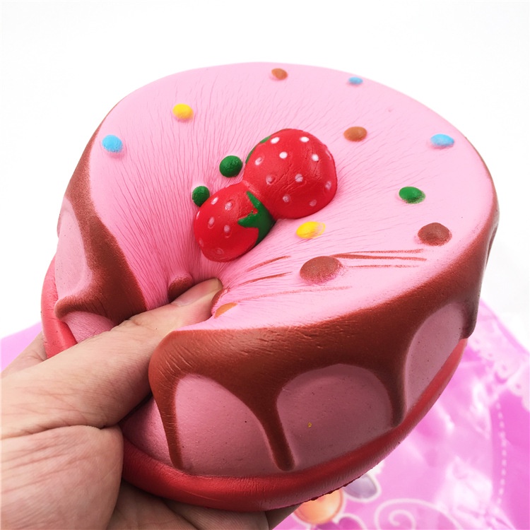 Squishy Lớn JUMBO Hình bánh gato 2 dâu Đồ Chơi Xốp Giảm Stress Hình mềm mịn dễ Thương đàn hồi Cho Bé