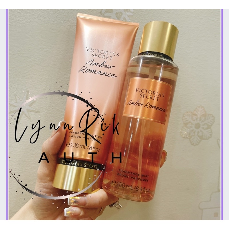 AUTH _Fullsize USA BILL SỮA TẮM,SỮA DƯỞNG THỂ .XỊT THƠM BODY MIST AMBER ROMANCE VICTORIA’S SECRET USA