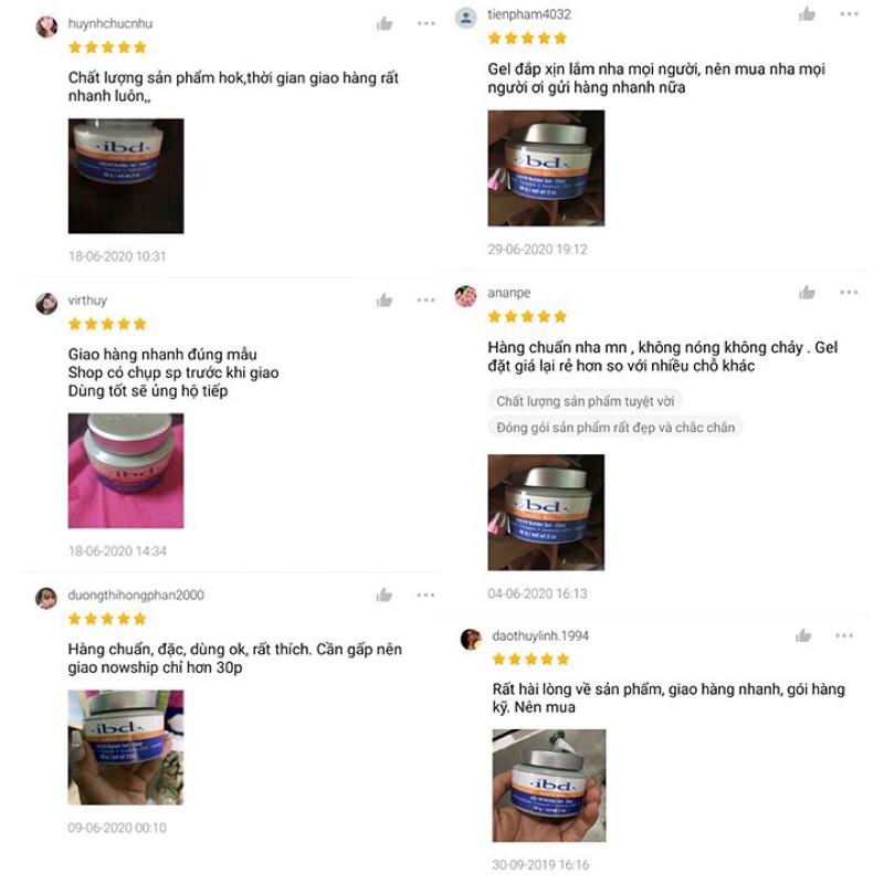 Gel đắp móng IBD 56g Cheap nail loại tốt không nóng không chảy hũ lớn