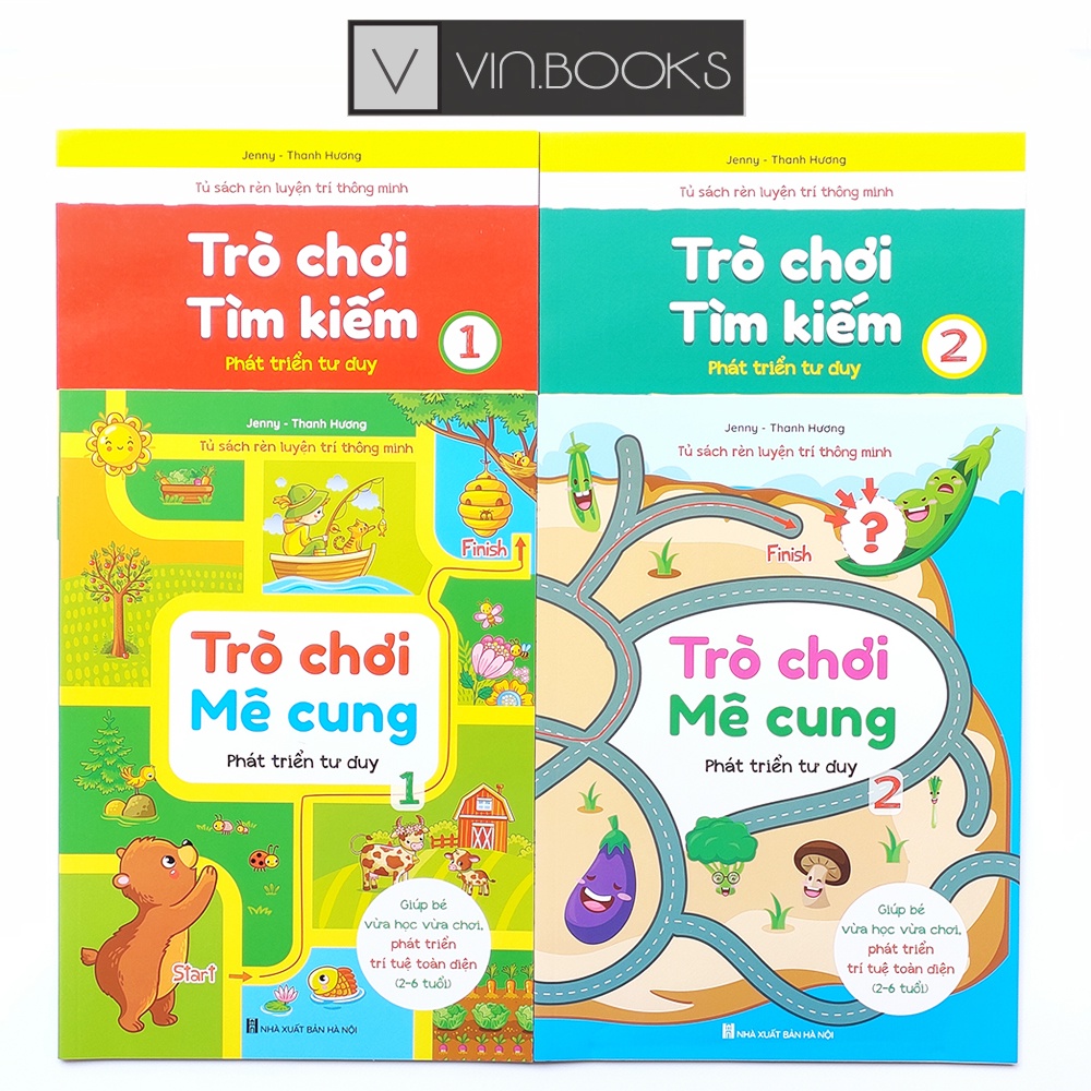 Sách -Trò Chơi Mê Cung Và Trò Chơi Tìm Kiếm - Rèn Luyện Trí Thông Minh - Phát Triển Tư Duy Cho Trẻ Từ 2-6 Tuổi 4 Cuốn.
