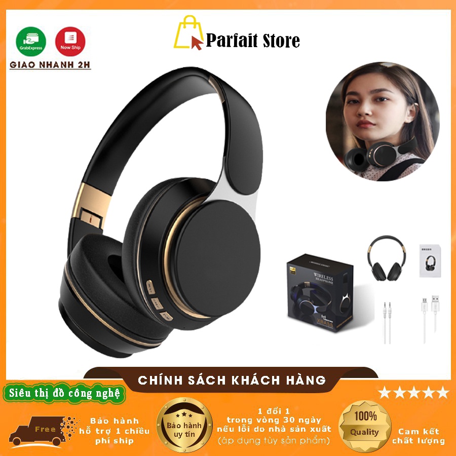 Tai Nghe Bluetooth Chụp Tai Xbass T7, Mẫu Tai Nghe Headphone Không Dây Bass Mạnh Pin Trâu Bluetooth 5.0 Có Mic Đàm Thoại