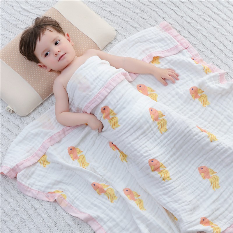 Chăn cho bé và trẻ nhỏ 6 lớp, mềm mại, cotton 100% siêu thấm nước. Khăn tắm cho bé . Kích thước 110x110cm