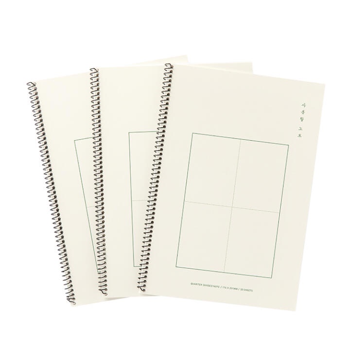 Set 3 Sổ Tay ARTBOX Hàn Quốc Khổ B5 Thiết Kế Kẻ 4 Ô Đơn Giản