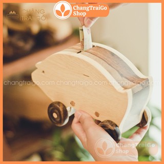 Heo Đựng Tiền bằng Gỗ, Đồ Trang Trí Tiện Lợi Để Bàn, heo gỗ Chàng Trai Gỗ.