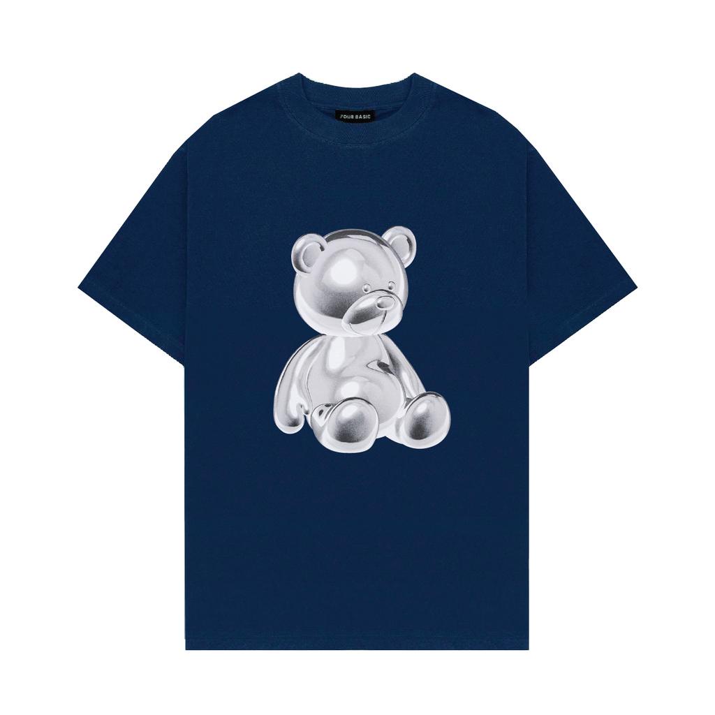 Áo thun Unisex  ADLV Gấu Thủy tinh, Áo phông dáng rộng tay lỡ, Form oversize Nam nữ, chất liệu cotton 100%