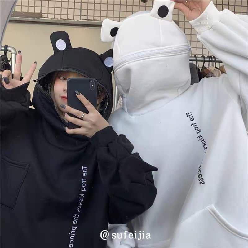 [order] ÁO HOODIE ẾCH 3 MÀU ĐỘC LẠ HÀNG QUẢNG CHÂU KÈM HÌNH THẬT