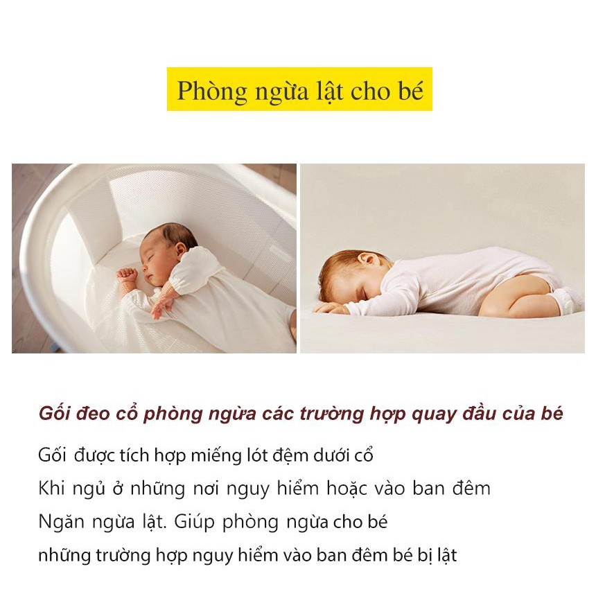 Gối em bé BONNICHON cao cấp nhập khẩu HÀN QUỐC, Gối chống vẹo cổ, méo đầu, móp đầu cho em bé (dành cho bé 0-15 tháng)