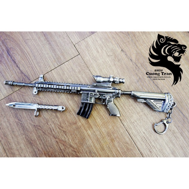 [HOT- Mua 1 cây lớn tặng 1 cây nhỏ] - Móc khóa mô hình Game PUBG - M416 - 26cm (Tặng kèm giá đỡ)