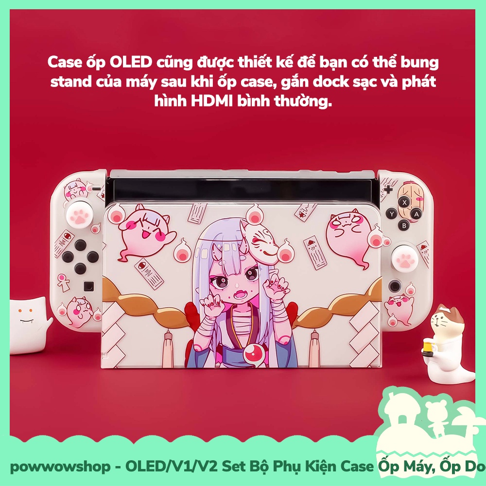 Oled/V1/V2 Set Bộ Phụ Kiện Case Máy, Case Dock, Hộp Băng Game Nintendo Switch Mẫu Onibi