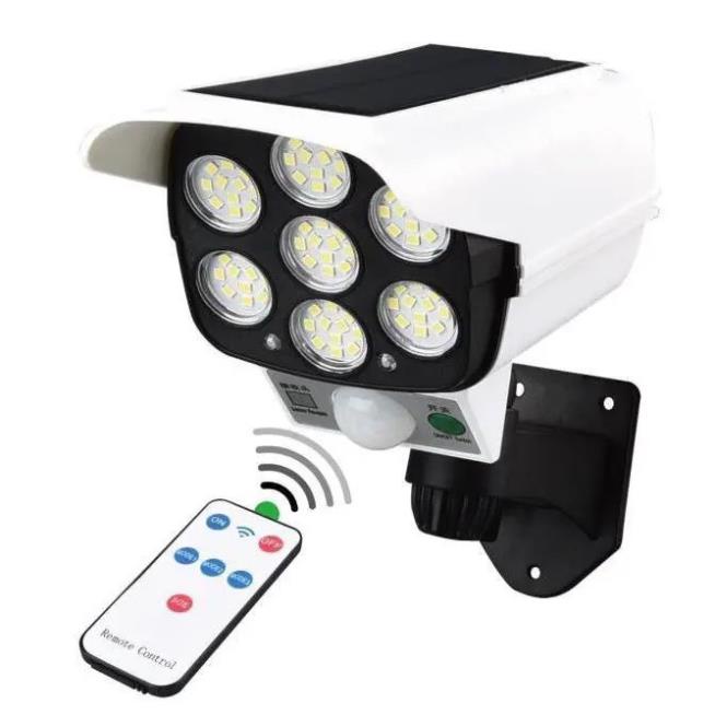 Đèn năng lượng mặt trời cảm biến chuyển động giả camera chống trộm cảm ứng tự động BẬT TẮT có điều khiển từ xa ~ Gocolo