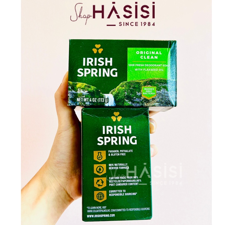 Xà Bông Cục IRISH SPRING - Original Fell Clean And Fresh 104.8g~113g (XBC)