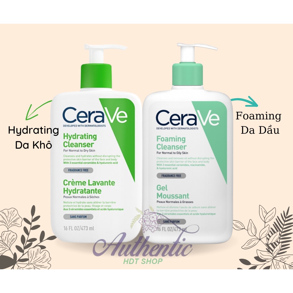 Sữa rửa mặt CeraV Hydrating and Foaming Cleanser - HDT Shop