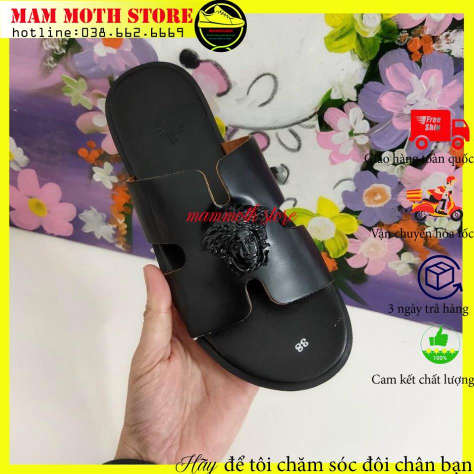 Dép hm, dép quai ngang nam  HM đen nam hang qc full bill box shop MAMMOTH