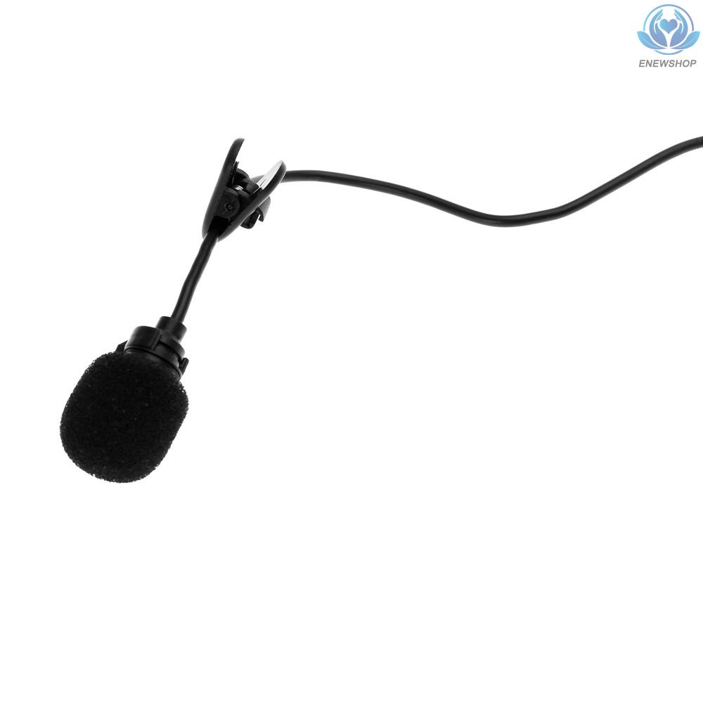 【enew】Lavalier Clip Metal Stereo Microphone 3.5mm with Collar Clip for Lound Speaker Computer PC Laptop