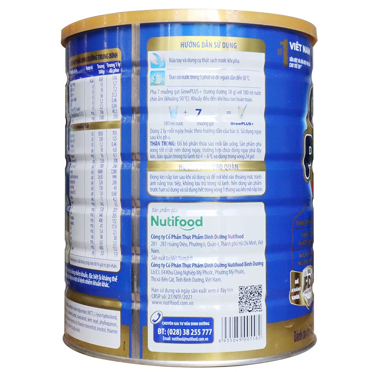 [CHÍNH HÃNG] Sữa Bột Nutifood Grow Plus+ Xanh Weight Pro Hộp 1,5kg (Dinh dưỡng hiệu quả giúp trẻ TĂNG CÂN KHỎE MẠNH)