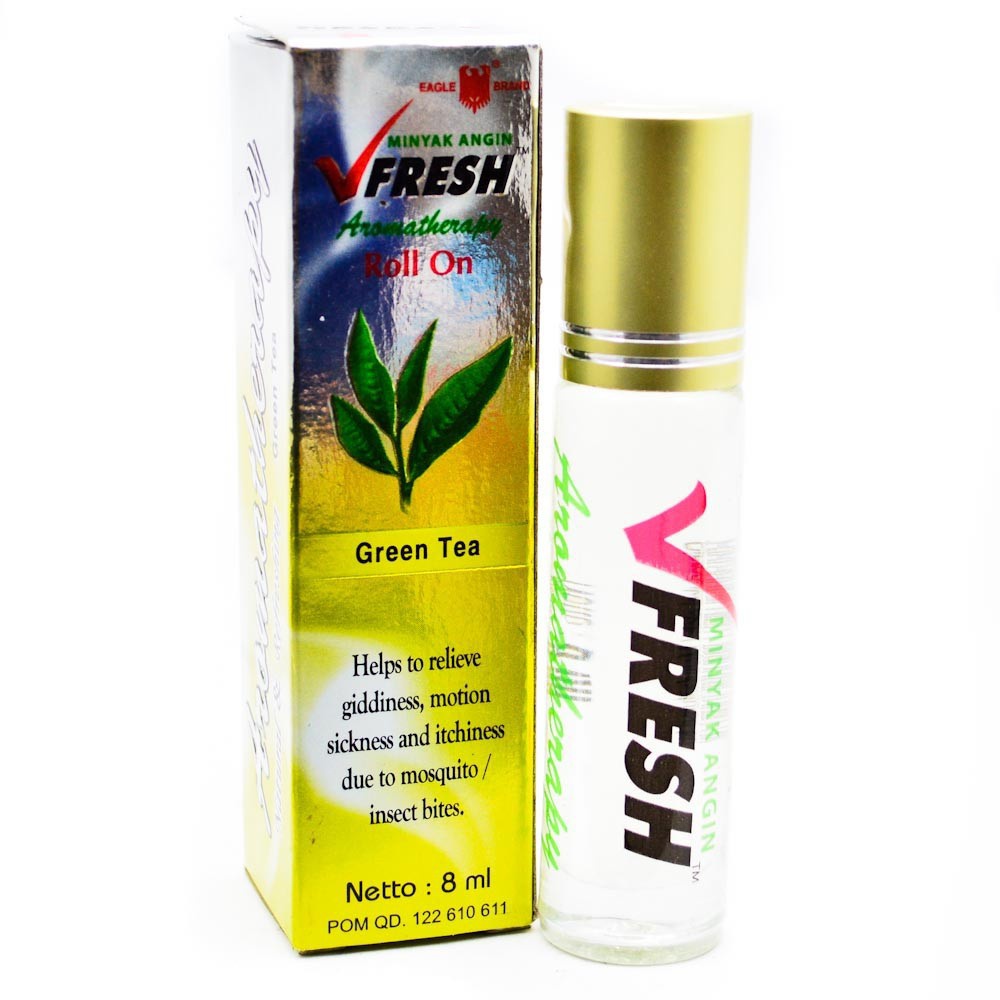 Combo 12 chai dầu gió vfresh hương green tea (tra xanh) màu vàng 4ml