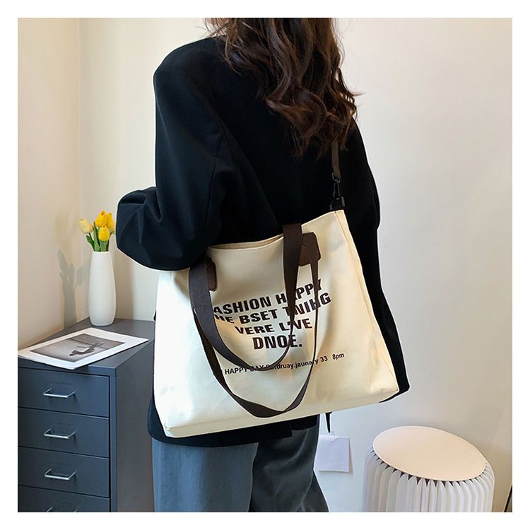 Túi Xách Canvas Cỡ Lớn Thiết Kế Đơn Giản Thời Trang Cho Nữ