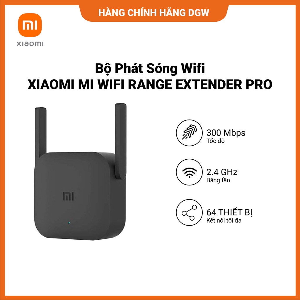 Hàng chính hãng Digiworld | Bộ Phát Sóng Wifi XIAOMI MI WIFI RANGE EXTENDER PRO | Khả Năng Phủ Sóng Rộng | 300Mbps