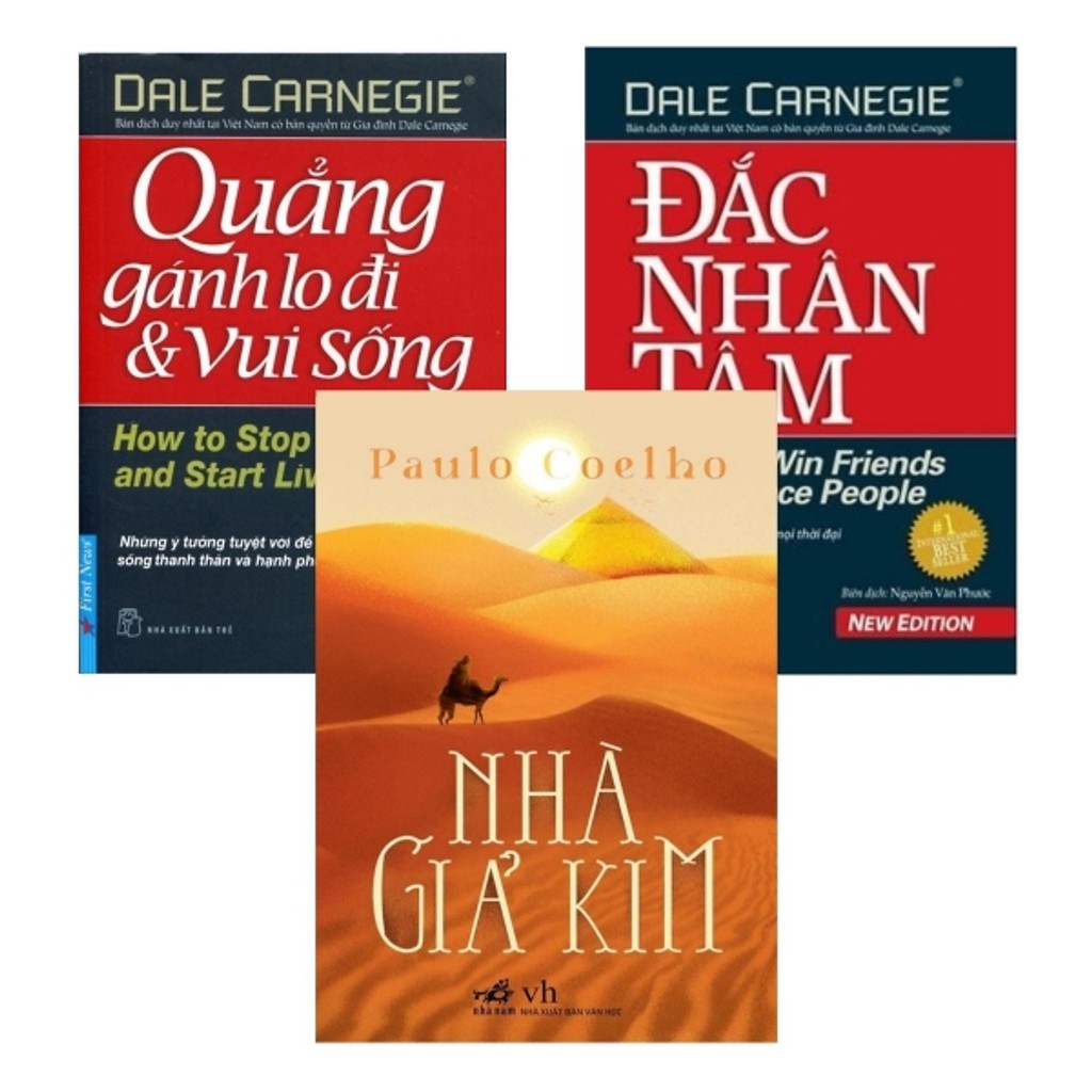 Sách - Combo 3 Cuốn: Nhà Giả Kim + Đắc Nhân Tâm + Quẳng Gánh Lo Đi & Vui Sống