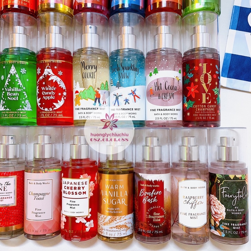 Xịt thơm Bath and Body works 75ml- body mist 88ml nhiều mùi mẫu mới
