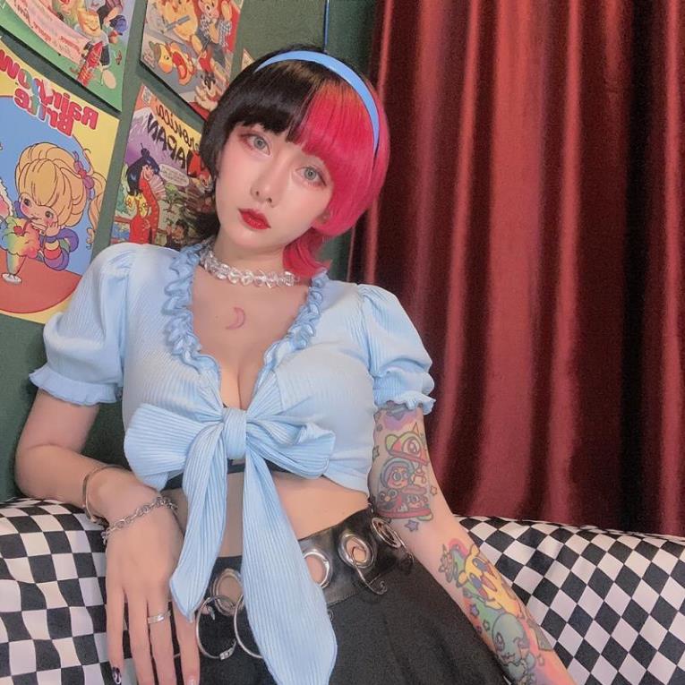 ÁO THUN CROPTOP XINH CỘT DÂY NƠ A3 [Hàng Siêu Cấp] | BigBuy360 - bigbuy360.vn