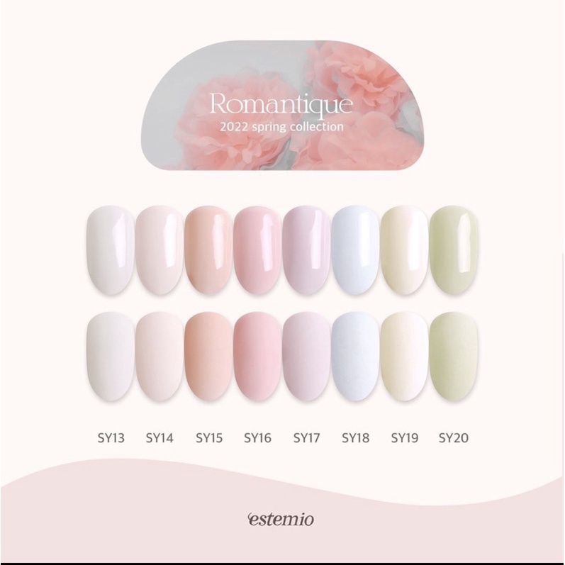 [Estemio] Bộ sản phẩm sơn gel thạch cao cấp Hàn Quốc spring collection 2022 Romantique (8pcs)