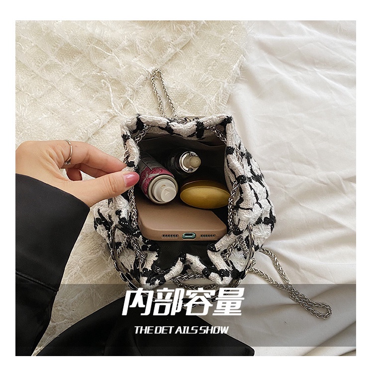 Túi Đeo JASMIN NOIR Chéo Bằng Len Phối Dây Xích Thời Trang Dành Cho Nữ