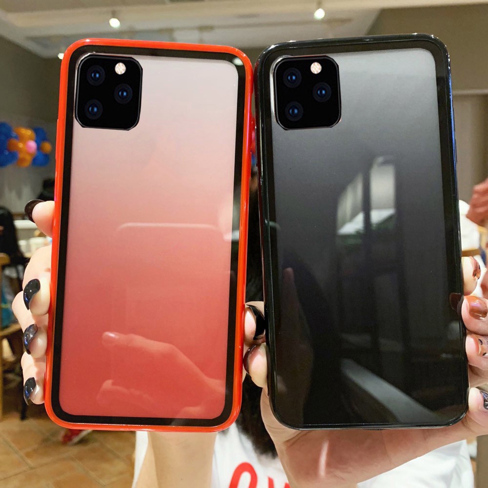 Ốp lưng trong suốt sang trọng Điện thoại Gradient Màu sắc cạnh mềm Vỏ tấm acrylic cho iPhone 11 PRO Max XS MAX XR X 8 7 6S PLUS Ốp lưng