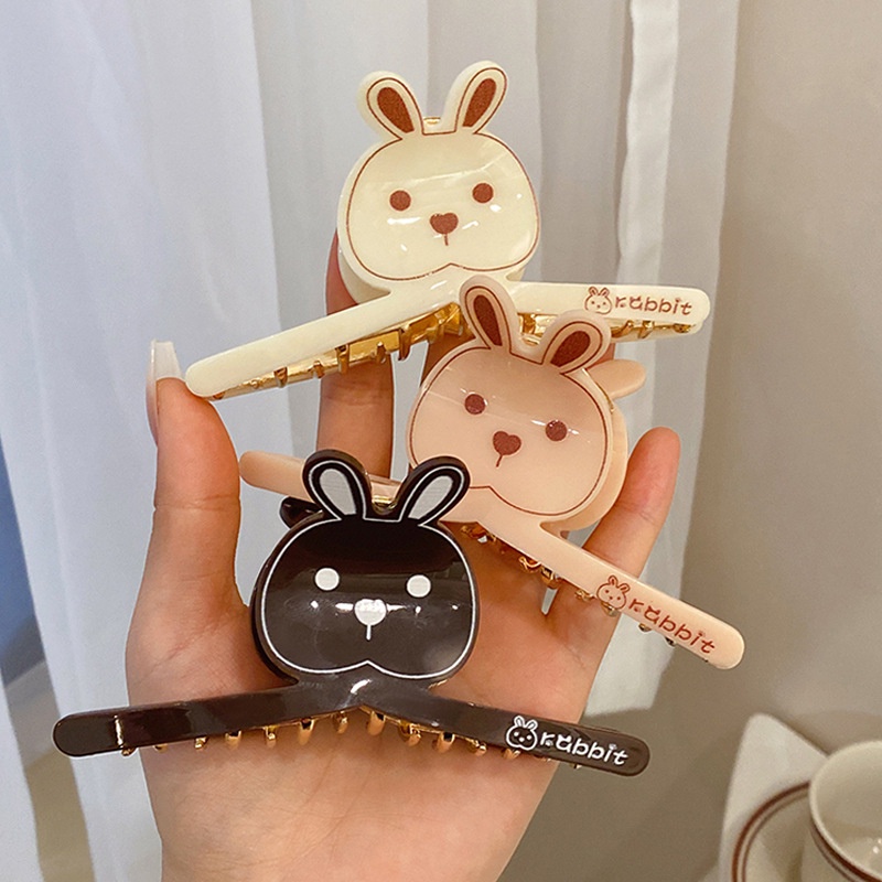 [Magpie] Kẹp Tóc acrylic Hình Thỏ Cá Mập Hoạt Hình Axit Màu Trà Sữa Bằng Hợp Kim Dễ Thương Có Kết Cấu Phía Sau Cho Nữ