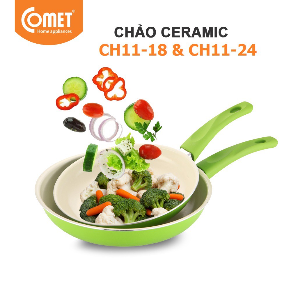 Combo 2 chảo chống dính Ceramic COMET - CH11-18&amp;24