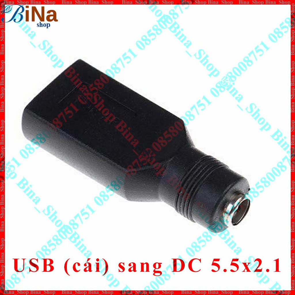 Đầu chuyển USB sang DC 5.5x2.1, Jack chuyển nguồn tiện dụng